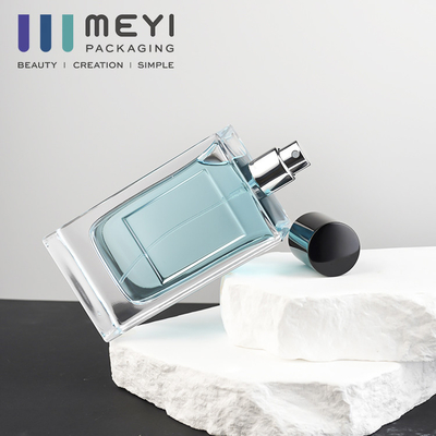 O perfume quadrado vazio recarregável de 3,4 onças engarrafa a prata não Spillable do ouro