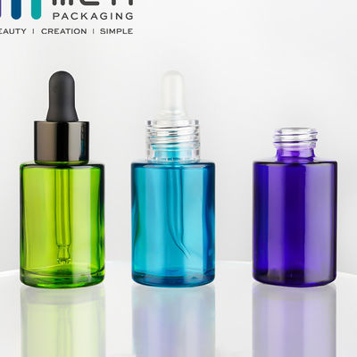 Garrafa de vidro de gotejamento recarregável Rótulo 50 ml Garrafa redonda
