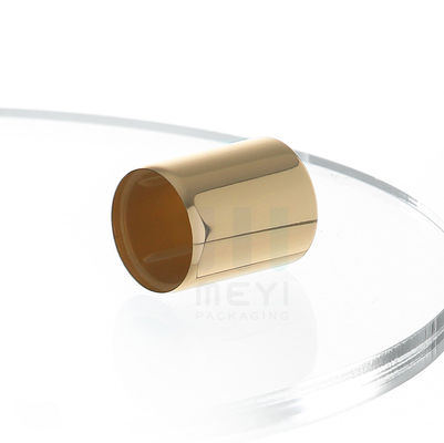 Capas de garrafas de perfumes leves em cor de alumínio dourado com acabamento de pescoço de versão crimp